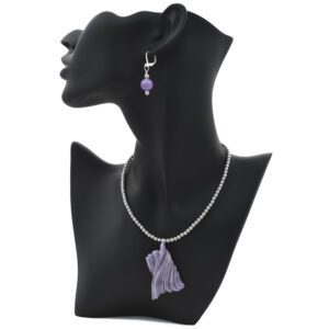 Gem Purple Chalcedony Sculpted Wire Wrapped Set