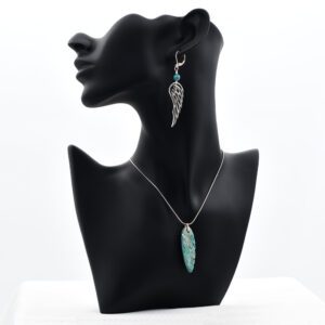 “Angel Wings” Chrysocolla-Malachite Sculpted Wire Wrapped Set