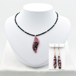 Imperial Rhodonite Matrix Sculpted Wire Wrapped Set